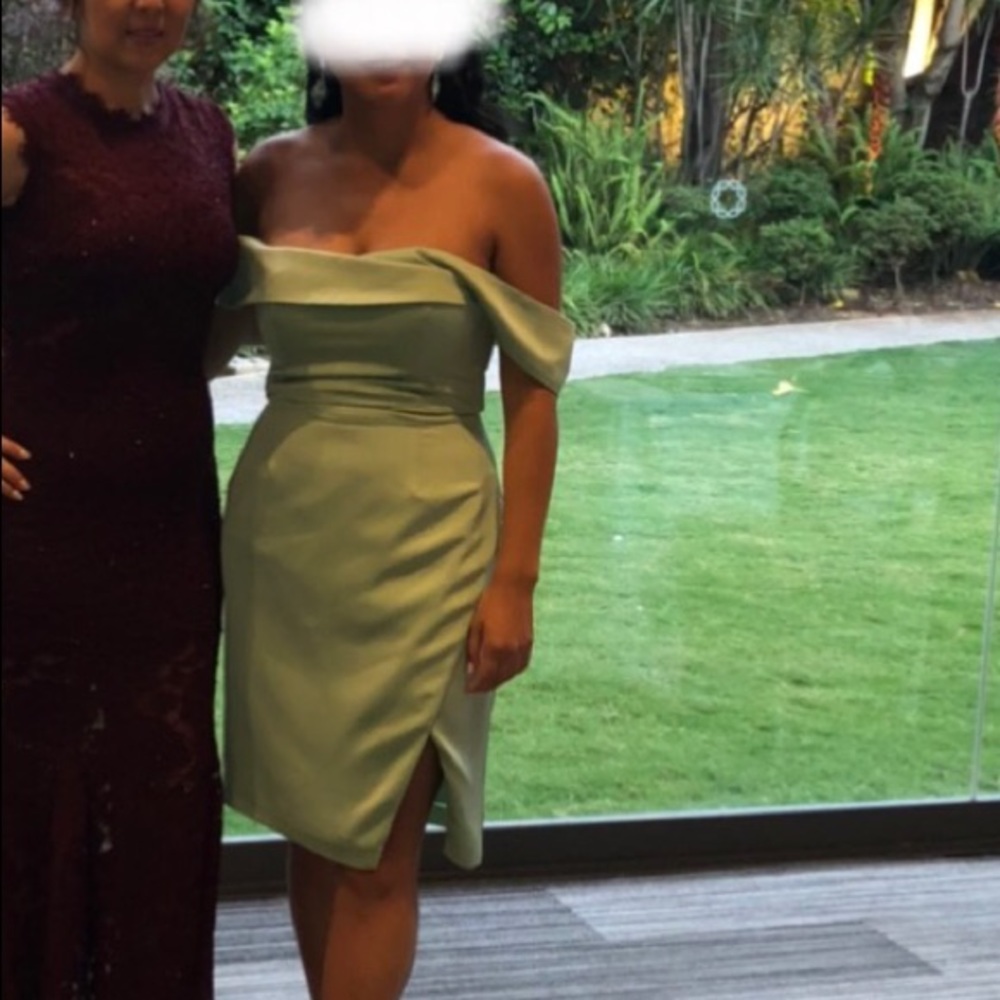 NBD sage off the shoulder dress size medium